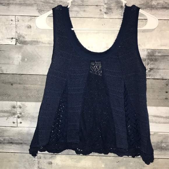 Navy Blue Anthropologie Sweater Tank Top - Picture 1 of 2